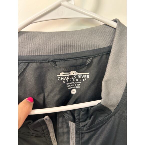 NWT Charles‎ River Apparel  Purdue Zip Bunker Windshirt Jacket Grey SZ 2XL - Picture 7 of 11
